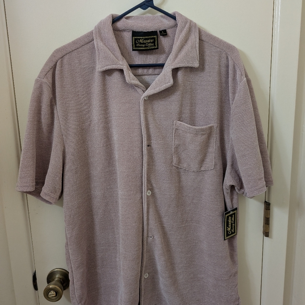 Casual Purple Button Down Shirt Relaxed Fit